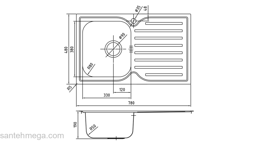 Кухонная мойка IDDIS Strit STR78SLi77K. Фото