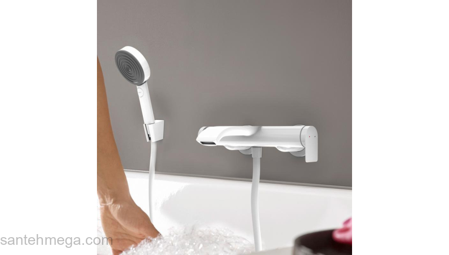 Vivenis Смеситель для ванны, однорычажный, внешнего монтажа 75420700, матовый белый. Фото