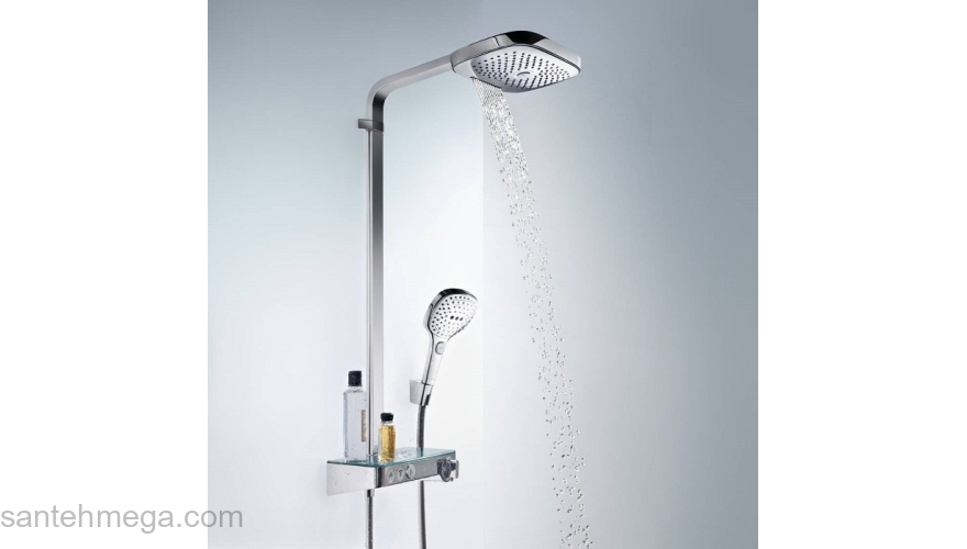 Душевая стойка Hansgrohe Raindance Select Push 300 3jet Showerpipe хром 27127000. Фото