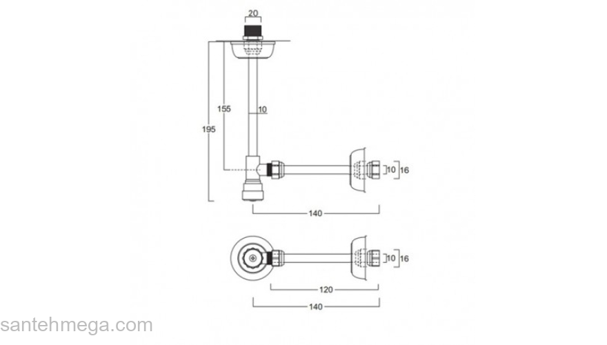 Жесткая подводка воды для бачка MAGLIEZZA Retro 7088-BR бронза. Фото
