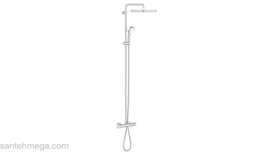 GROHE 26691000 Tempesta Cosmopolitan 250 Душевая система поворотная с термостатом и изливом на ванну, хром. Фото