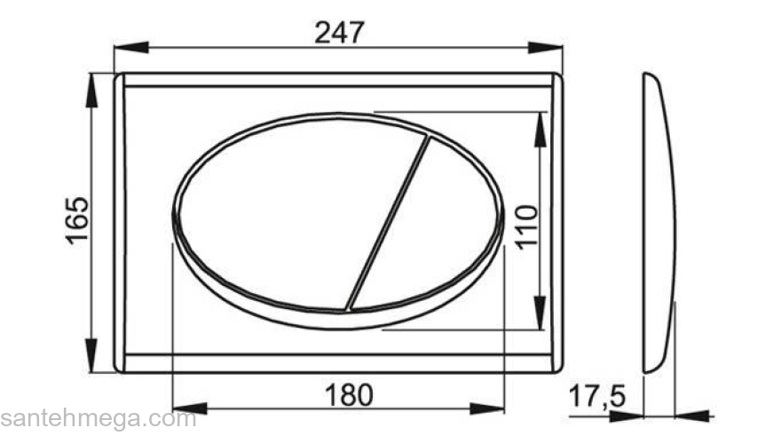 Клавиша смыва AlcaPlast M72. Фото