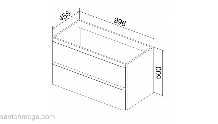 Тумба под раковину подвесная BELBAGNO ALBANO-1000-2C-SO-RR Rovere Rustico. Фото