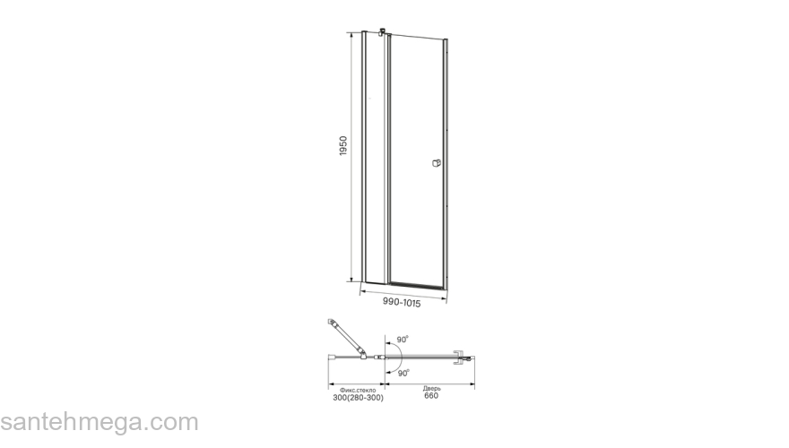 Душевая дверь распашная IDDIS Ray 100х195 RAY6CP0i69. Фото