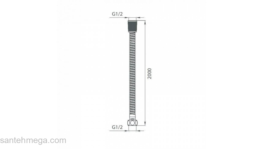 Шланг для душа EPDM нерж.сталь 2,0 м 220 Milardo 220S200M19. Фото