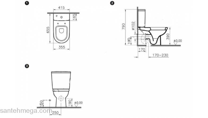 Унитаз напольный Vitra Form 300 9729B003-7200. Фото