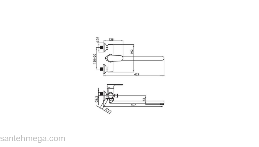Смеситель для ванны MILARDO Dover DOVSBL0M02. Фото