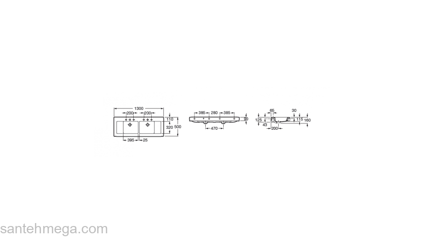 Раковина встраиваемая ROCA Stratum 130х50 327630000. Фото
