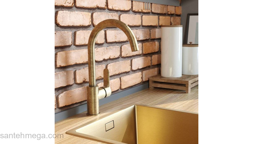 Смеситель для кухни состаренная латунь Cuba IDDIS CU2LBJ0i05. Фото