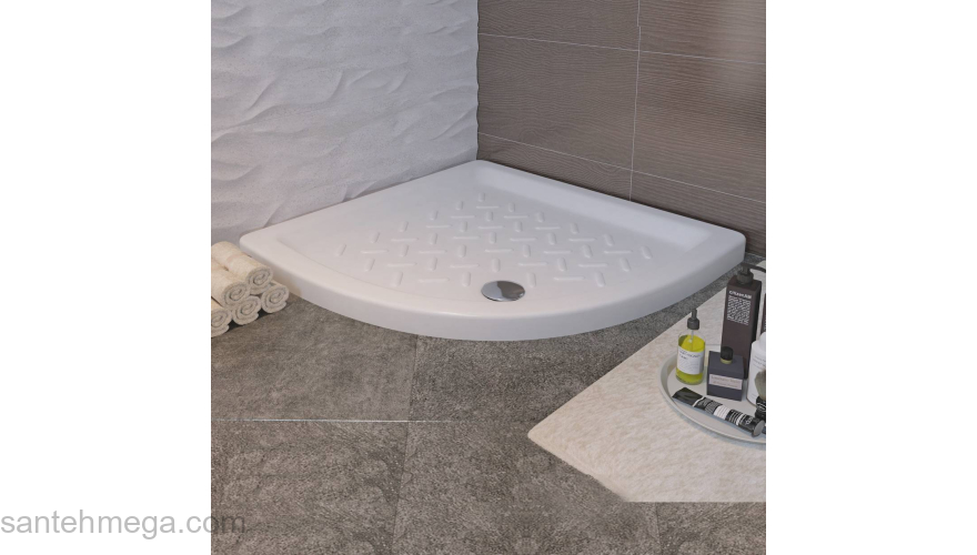 Душевой поддон полукруглый керамический RGW CR/R 80х80 19170488-01. Фото