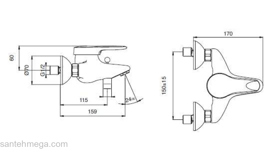 Смеситель для ванны JACOB DELAFON Kandel E664RU-CP. Фото