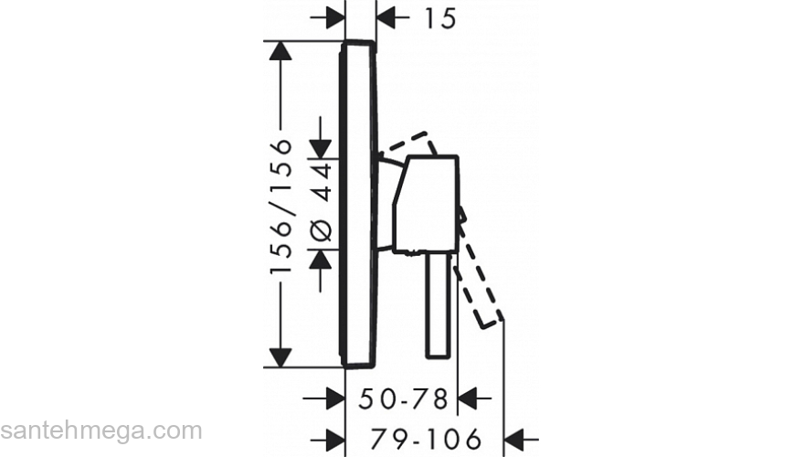 Finoris Смеситель для душа, однорычажный, скрытого монтажа 76615700, матовый белый. Фото