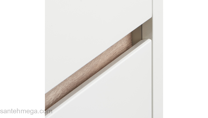 Тумба под раковину подвесная AQUATON Нортон 100 Белый Глянцевый/Дуб Эндгрейн 1A249001NT010. Фото