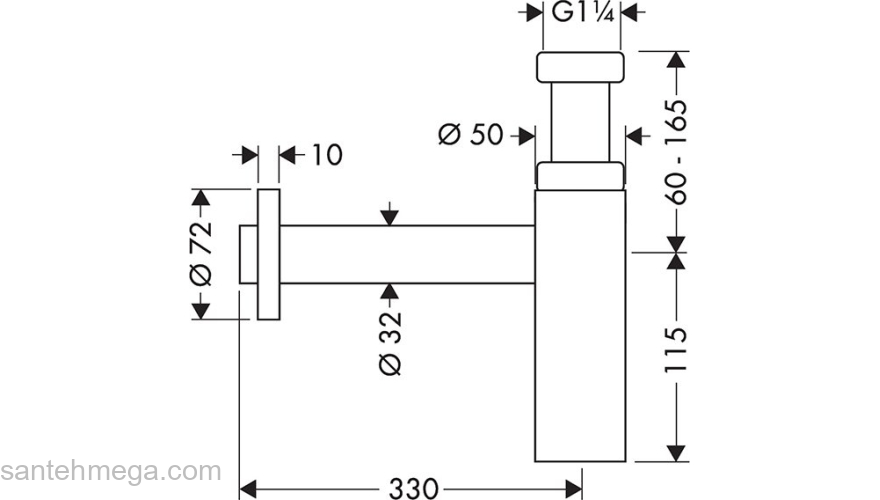 Сифон для раковины Hansgrohe Flowstar S 52105700. Фото