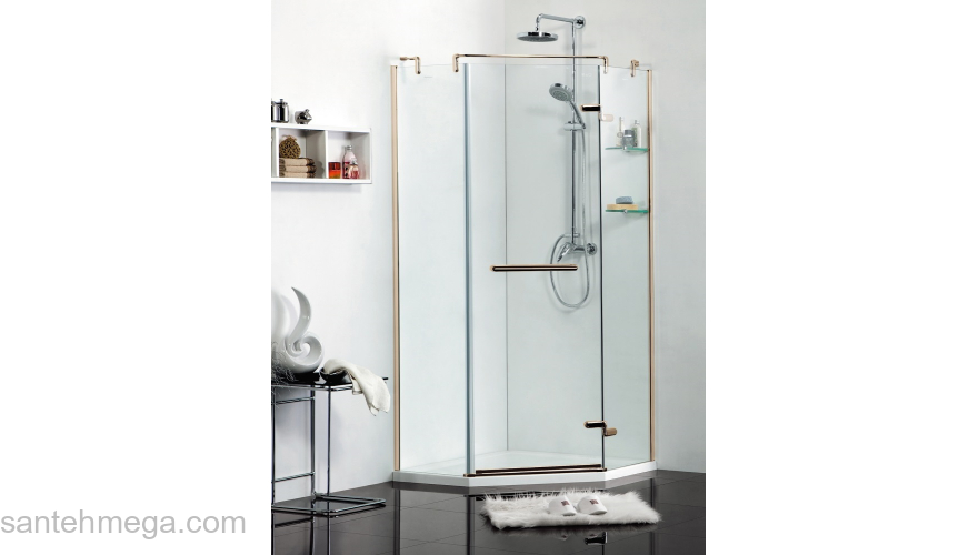 Душевое ограждение AZARIO Montreal 100х100 AZ-NWG3231-R 1000 Gold. Фото