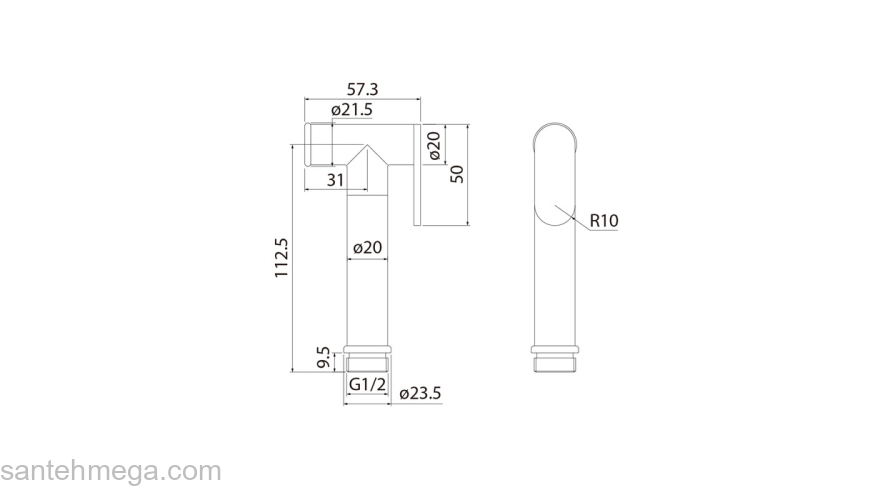 Гигиеническая лейка графитовая латунь IDDIS 020GB0Gi20. Фото