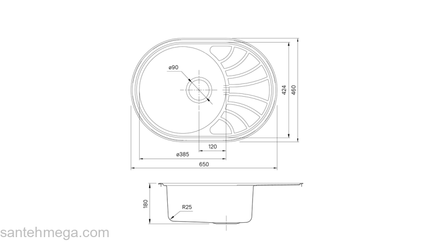 Мойка с сифоном арт. S11UPS0i84 нерж. сталь шелк 650*460 Suno S IDDIS SUN65SDi77S. Фото