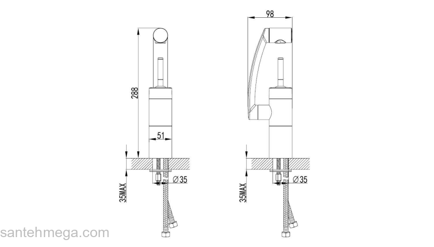 290217464 Arc смеситель для умывальника, поворотный излив 186 мм (черный), шт Damixa Arc 290217464. Фото