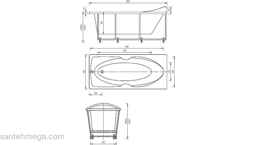 Ванна АКВАТЕК Европа 180х80 без гидромассажа. Фото