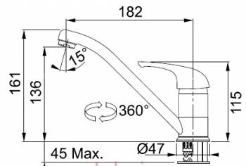 Смеситель для кухни FRANKE Basic 115.0250.147. Фото