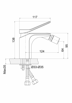 CERSANIT Смеситель ODRA для биде А63053. Фото
