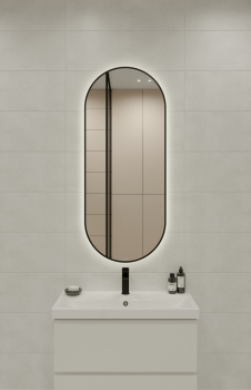 Зеркало CERSANIT Eclipse Smart 50х122 в черной рамке A64151. Фото