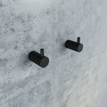 Комплкект  одинарных крючков сплав металлов Petite черный матовый IDDIS PET2SB3i41 для ванной комнаты. Фото