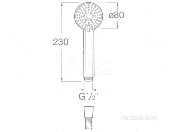 Душевая лейка ROCA Stella 80/3F A5B1103C07. Фото