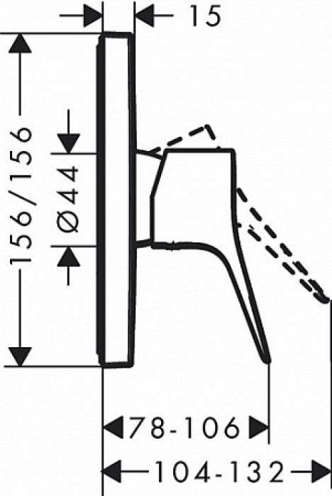 Vivenis Смеситель для душа, однорычажный, скрытого монтажа 75615000, хром. Фото