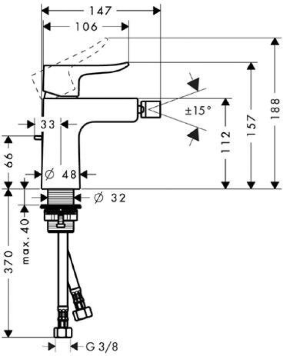 Смеситель для биде Hansgrohe Metris 31280000. Фото