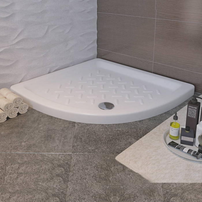 Душевой поддон полукруглый керамический RGW CR/R 90х90 19170499-01. Фото