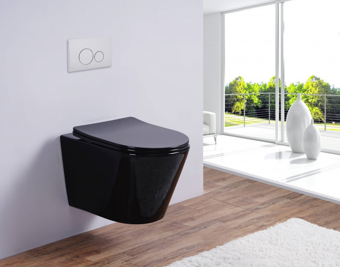 Унитаз подвесной ESBANO CLAVEL (Black). Фото