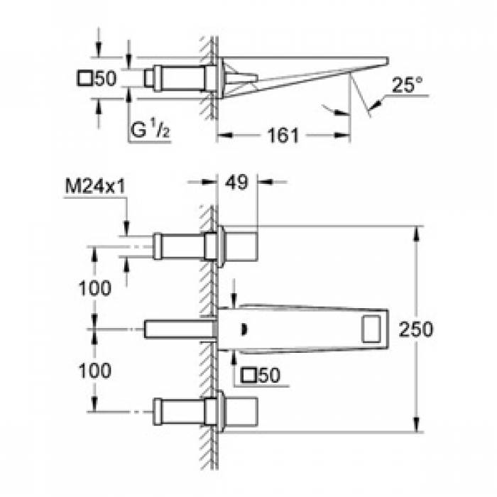 Смеситель для раковины Grohe Allure Brilliant 20346000 (внешняя часть). Фото