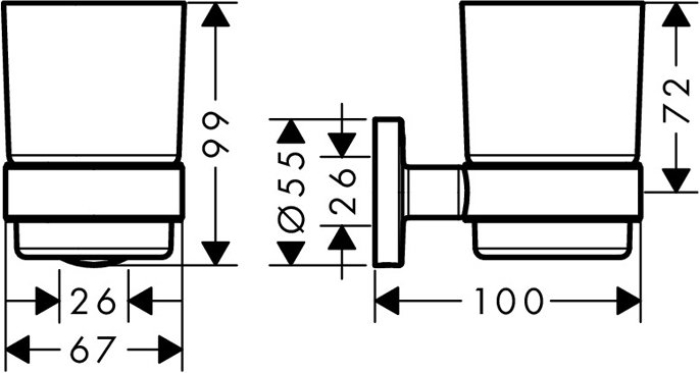 Стакан Hansgrohe Logis Universal 41718000 для ванной комнаты. Фото