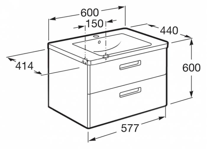 Тумба под раковину ROCA Gap 60 ZRU9302742. Фото