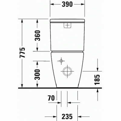 Унитаз напольный под бачок DURAVIT D-Neo Rimless 2002090000. Фото