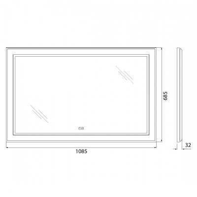 Зеркало BELBAGNO Kraft 109х69 SPC-KRAFT-1085-685-TCH-WARM. Фото