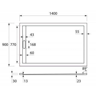 Душевой поддон из искусственного мрамора CEZARES TRAY-AS-AH-140/90-30-W. Фото
