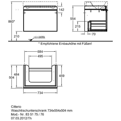 Тумба под раковину KERAMAG Citterio 835175000. Фото