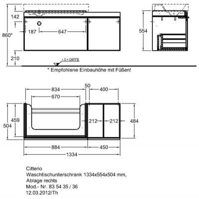 Тумба под раковину KERAMAG Citterio 835536000. Фото