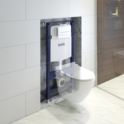 Комплект 2 в 1: инсталляция и клавиша смыва белая Optima Home IDDIS OPH0000i32K. Фото