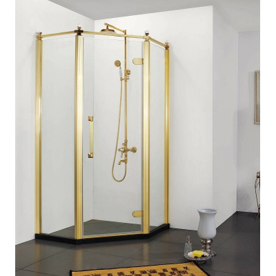 Душевое ограждение AZARIO Ontario 100х100 AZ-NBB3231 1000 Gold. Фото