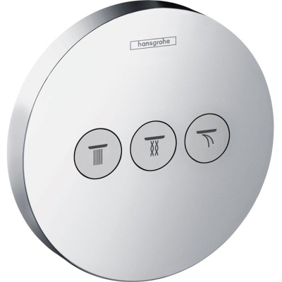 Запорный вентиль Hansgrohe ShowerSelect S для 3 потребителей 15745000 (внешняя часть). Фото