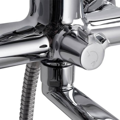 Смеситель для ванны с длинным изливом с керамическим дивертором Runo IDDIS RUNSBL2i10WA. Фото