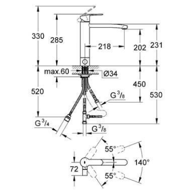 Смеситель для мойки GROHE Eurostyle Cosmopolitan 31153002. Фото