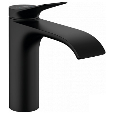 Vivenis Смеситель для раковины, однорычажный, 110 без сливного гарнитура 75022670, матовый черный. Фото