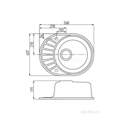 Мойка для кухни Акватон Чезана круглая с крылом терракотовая 1A711232CS270. Фото
