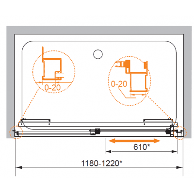 Душевая дверь CEZARES Lux-Soft LUX-SOFT-W-BF-1-120-C-Cr-IV. Фото