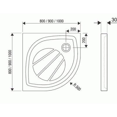 Панель для душевого поддона RAVAK Elipso Pro 100 XA93A001010. Фото
