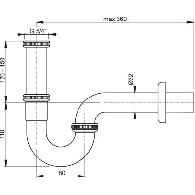 Сифон для умывальника ALCAPLAST A4320. Фото